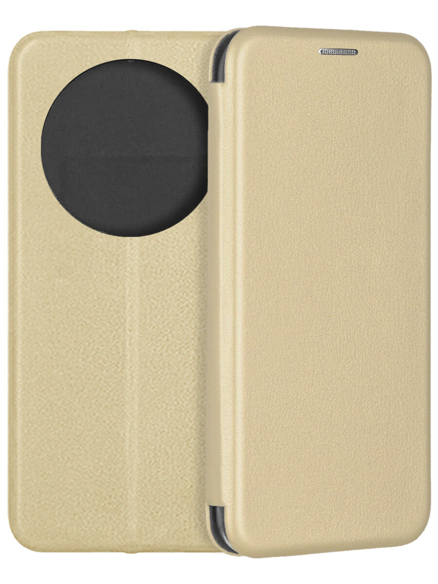 Чехол-книжка для TECNO Spark 30C золотистый / подставка, отделение для карт