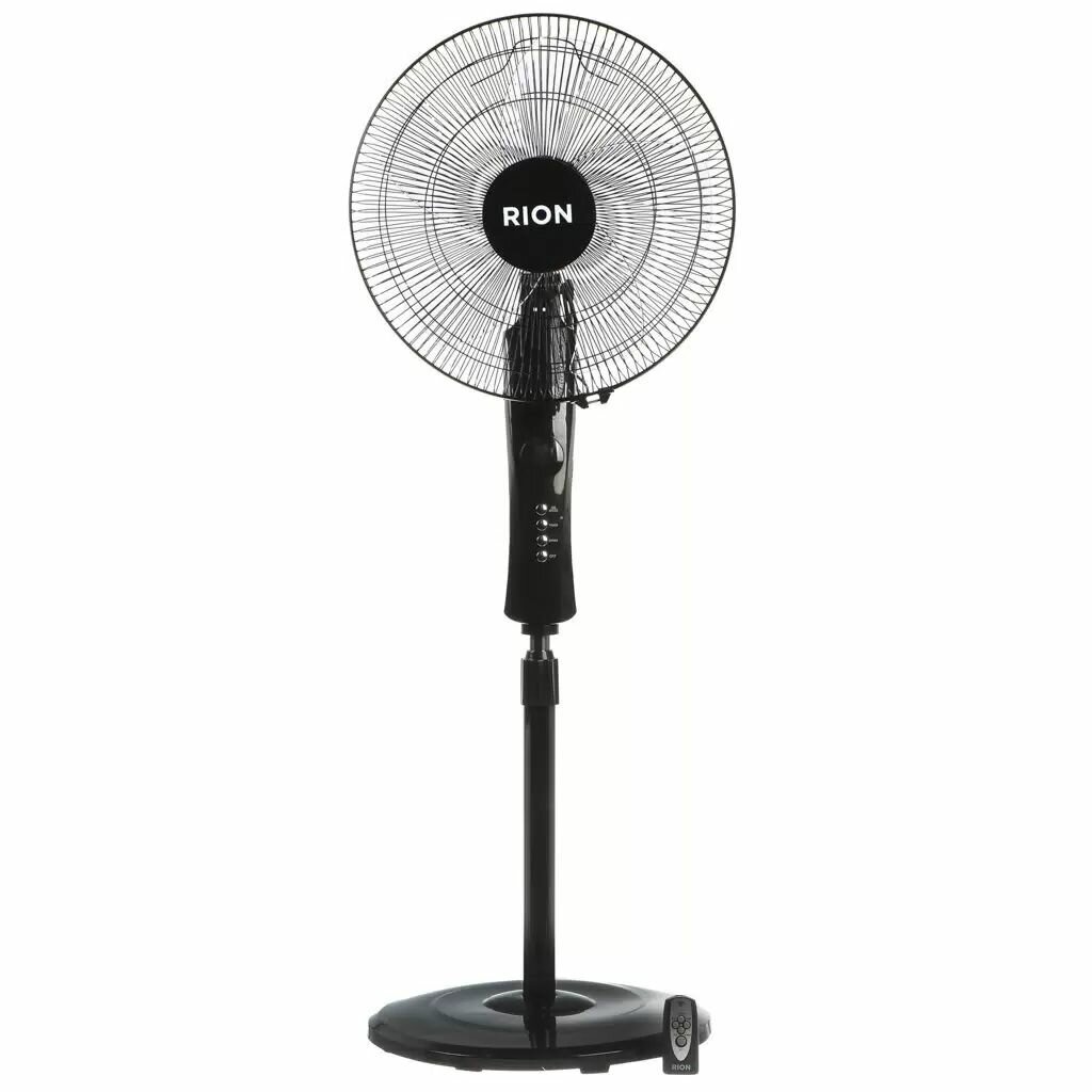 Вентилятор напольный Rion 45 Вт, 3 скорости, индикатор скорости, таймер, ПДУ, черный