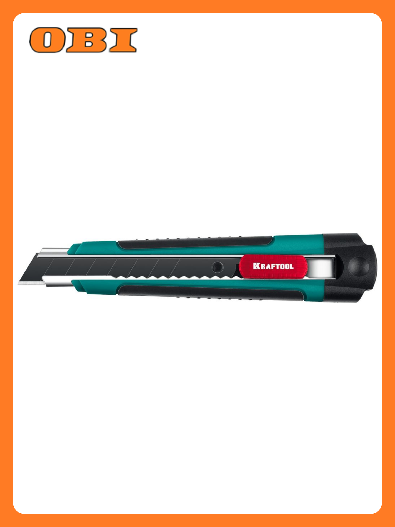 Нож монтажный Kraftool с автостопом лезвие 18мм сталь прорезиненная рукоять