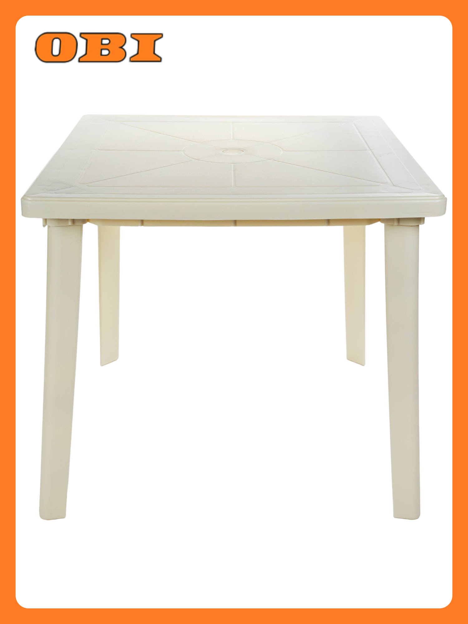 Стол садовый квадратный пластик бежево-сливочный 800х800х710 мм