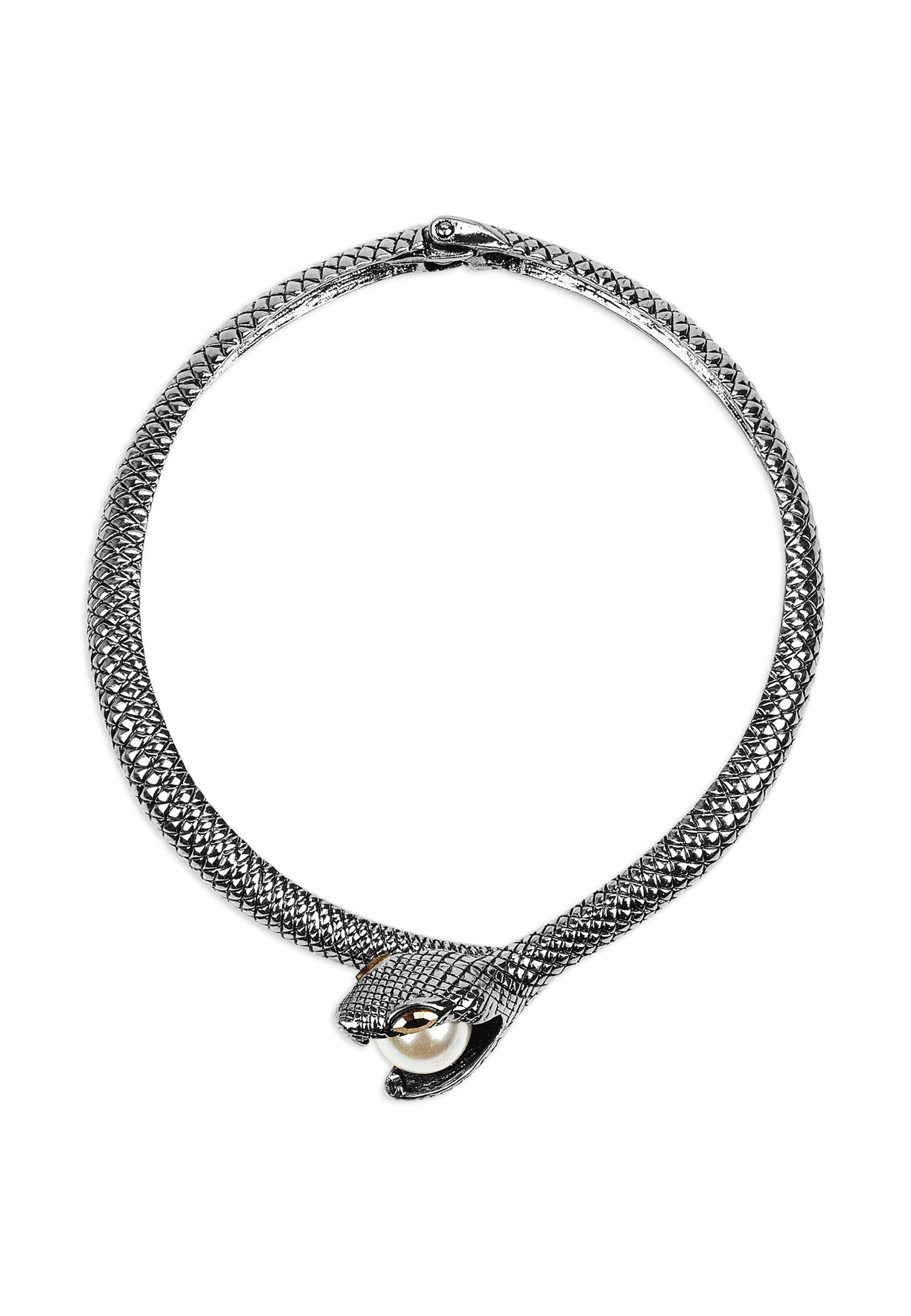 Колье YAROSLAVNA, стекло, длина 45 см, серебристый — фото 1