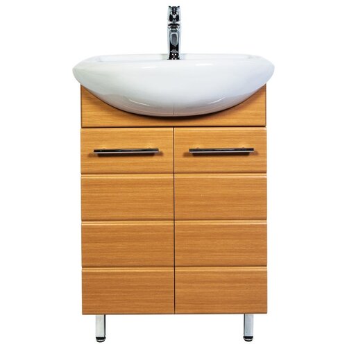 фото Тумба для ванной комнаты с раковиной orange корро ko-55tu, шхгхв: 57х48х84 см, цвет: кокос