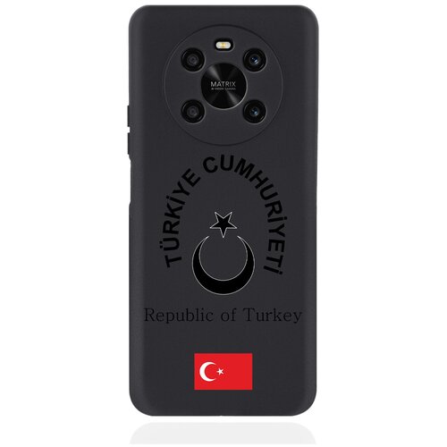 Черный силиконовый чехол для Honor X9 Черный лаковый Герб Турции черный силиконовый чехол signumcase для honor x9 черный лаковый герб таджикистана