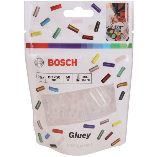 Клеевые стержни Bosch 7x20mm 70шт прозрачные 2608002004 для Gluey