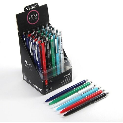 Ручка шариковая, автоматическая Vinson ZERO 0.7 мм, стержень масляный синий, корпус микс