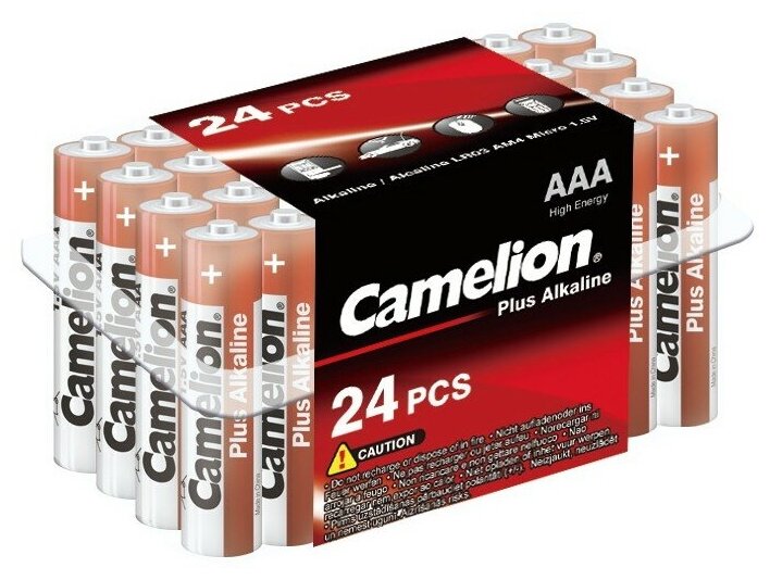 Батарейка AAA Camelion LR03-24Box Plus Alkaline, 1.5В, (24/144/576)