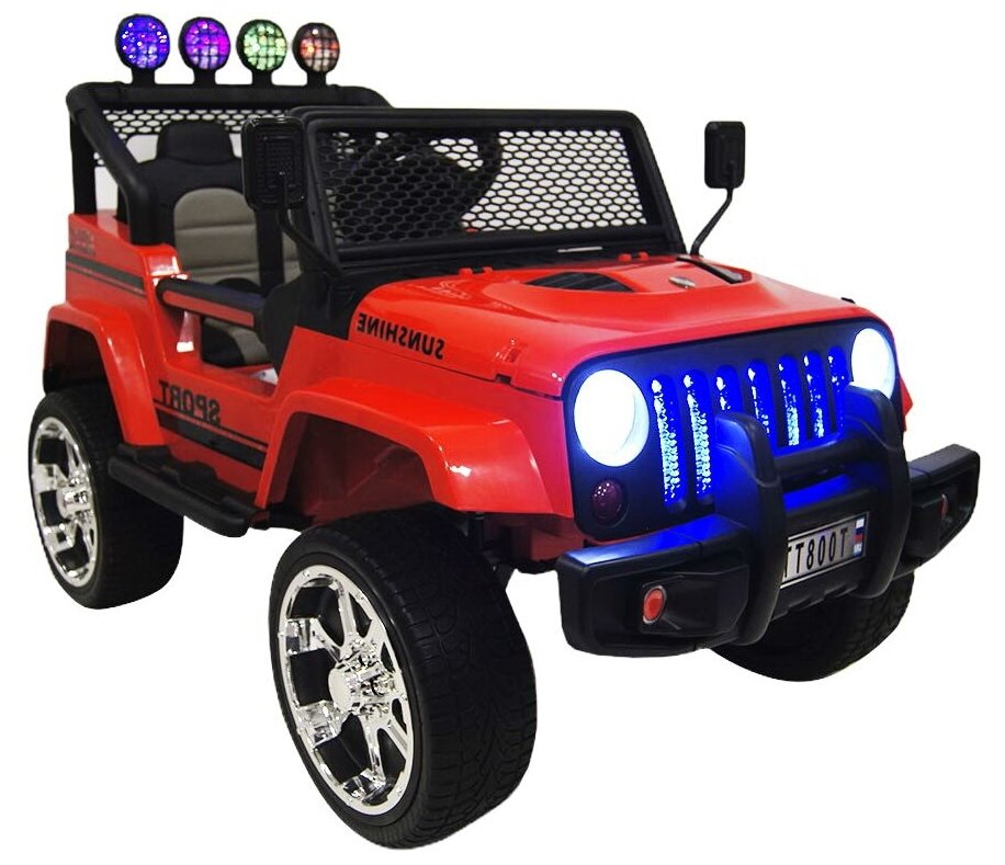 RiverToys Детский электромобиль Jeep T008TT красный