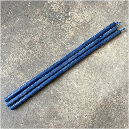 Свеча синяя тонкая набор 3 шт 295₽