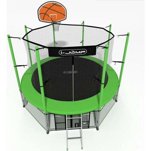 батут i jump 14ft 4 27м с нижней сетью и лестницей Батут I-JUMP 14ft-green