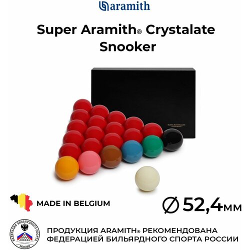 Бильярдные шары 52,4 мм Супер Арамит Кристалейт Снукер / Super Aramith Crystalate Snooker 52,4 мм 22 шт.