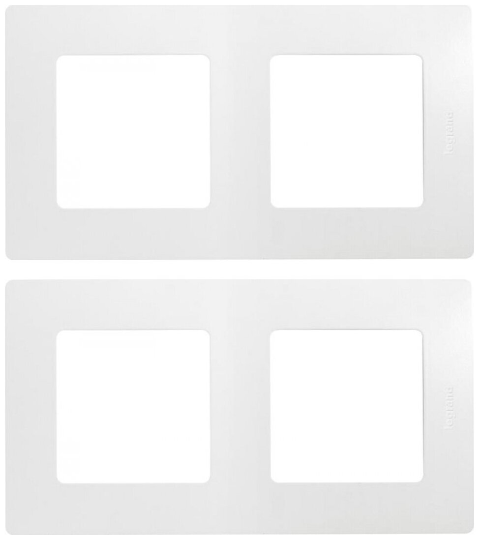Рамка Legrand Etika двухместная универсальная белая (комплект из 8 шт)