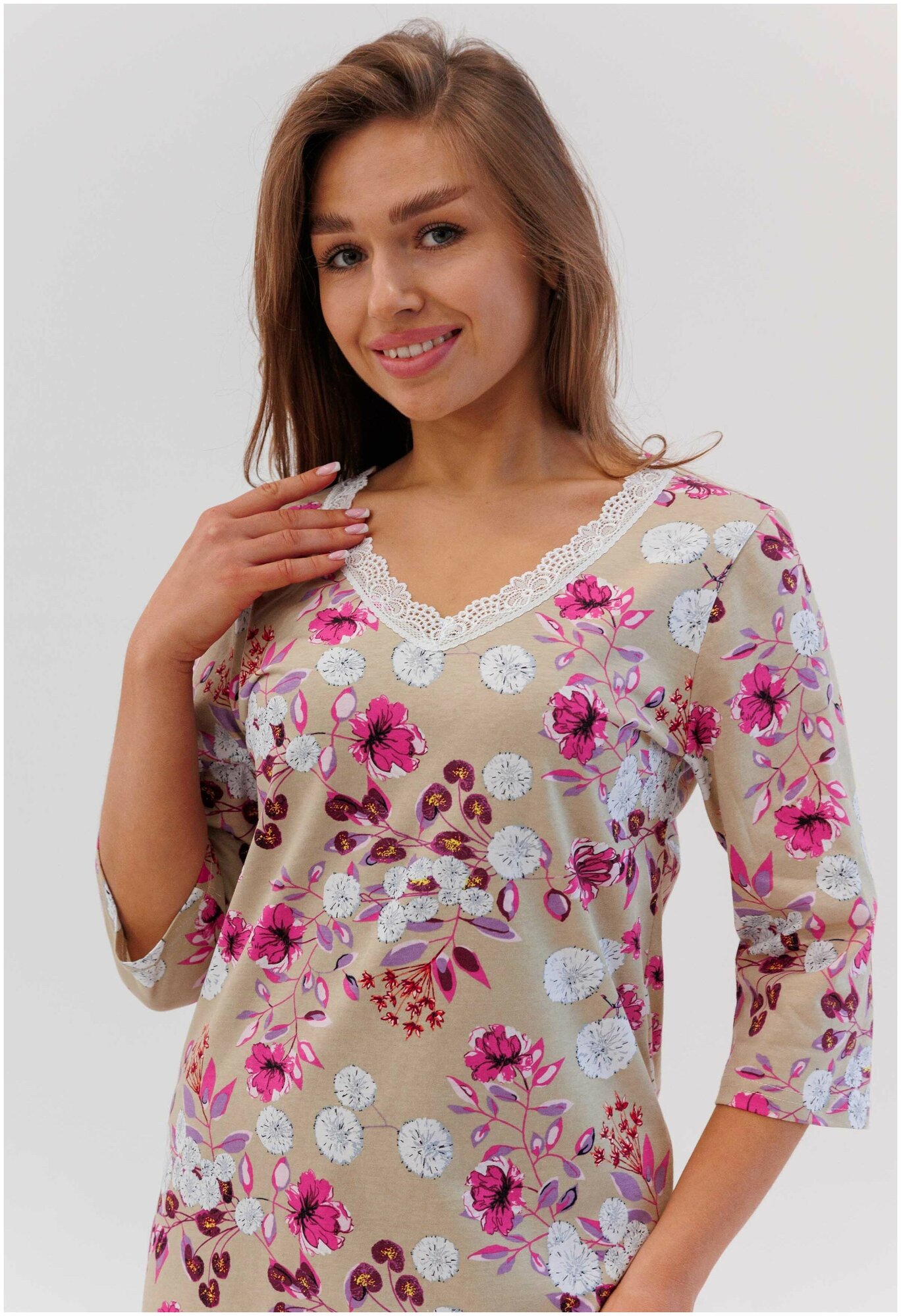 Женская ночная сорочка с рукавом Modellini 645/2, размер 48 - фотография № 6