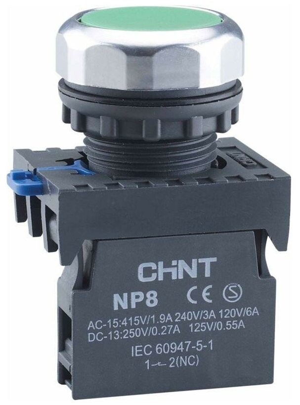 Кнопка управления NP8-10BND/3 1НО зел. AC 110В-220В(LED) IP65 (R) CHINT 667251 (1 шт.)
