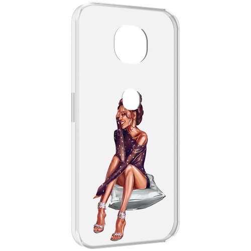 Чехол MyPads Девушка-на-подушке женский для Motorola Moto G5S (XT1799-2) задняя-панель-накладка-бампер