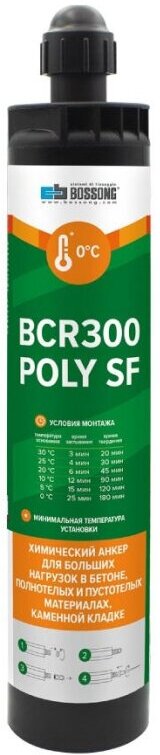 Анкер химический партнер BCR 300 POLY SF CE с зажимом (BG 747138/P1C)