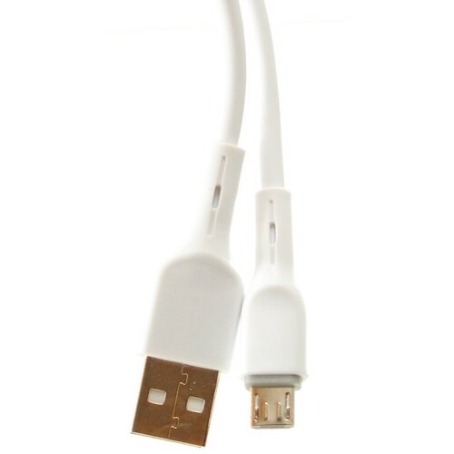 Кабель micro USB Mi-Digit M195, Silicone (Супермягкий, не дубеет на морозе), 2A, Белый, 1 м.