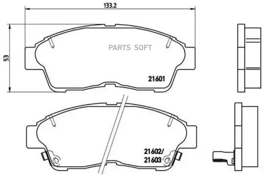 BREMBO P83034 P83034_=402 02=FDB867=572333B ! колодки дисковые п.\ Toyota Camry 2.2 92-96/Corolla 95-02