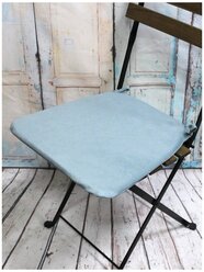 MATEX / Подушка на стул, чехол несъемный, с завязками ARIA 41*26*41. Цвет серо-голубой, арт. 36-326