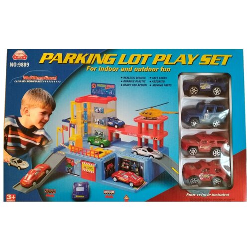 фото Игровой набор parking lot playset паркинг, машинки, дорожные знаки 9889, красный/желтый/синий/серый shenzhen jingyitian trade