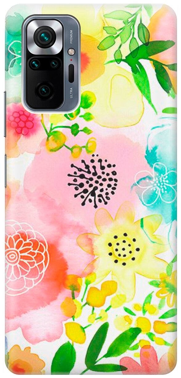 RE: PA Накладка Transparent для Xiaomi Redmi Note 10 Pro с принтом "Разноцветные цветочки"