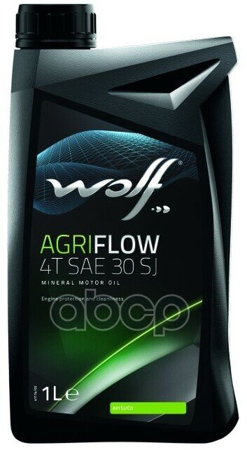 Масло Моторное Agriflow 4T Sae 30 Sj 1L Wolf арт. 8301407