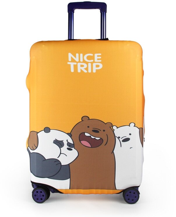 Чехол для чемодана Медведь фиолетовый 