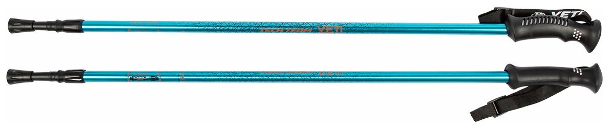 фото Палки для скандинавской ходьбы треккинговые Tech Team Yeti Red 115-135 см, двухсекционные телескопические алюминиевые, система-антишок