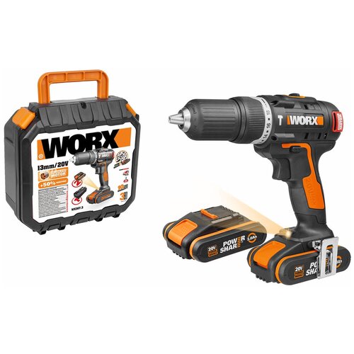 Аккумуляторная ударная дрель-шуруповерт Worx WX367 дрель шуруповерт worx wx367 1