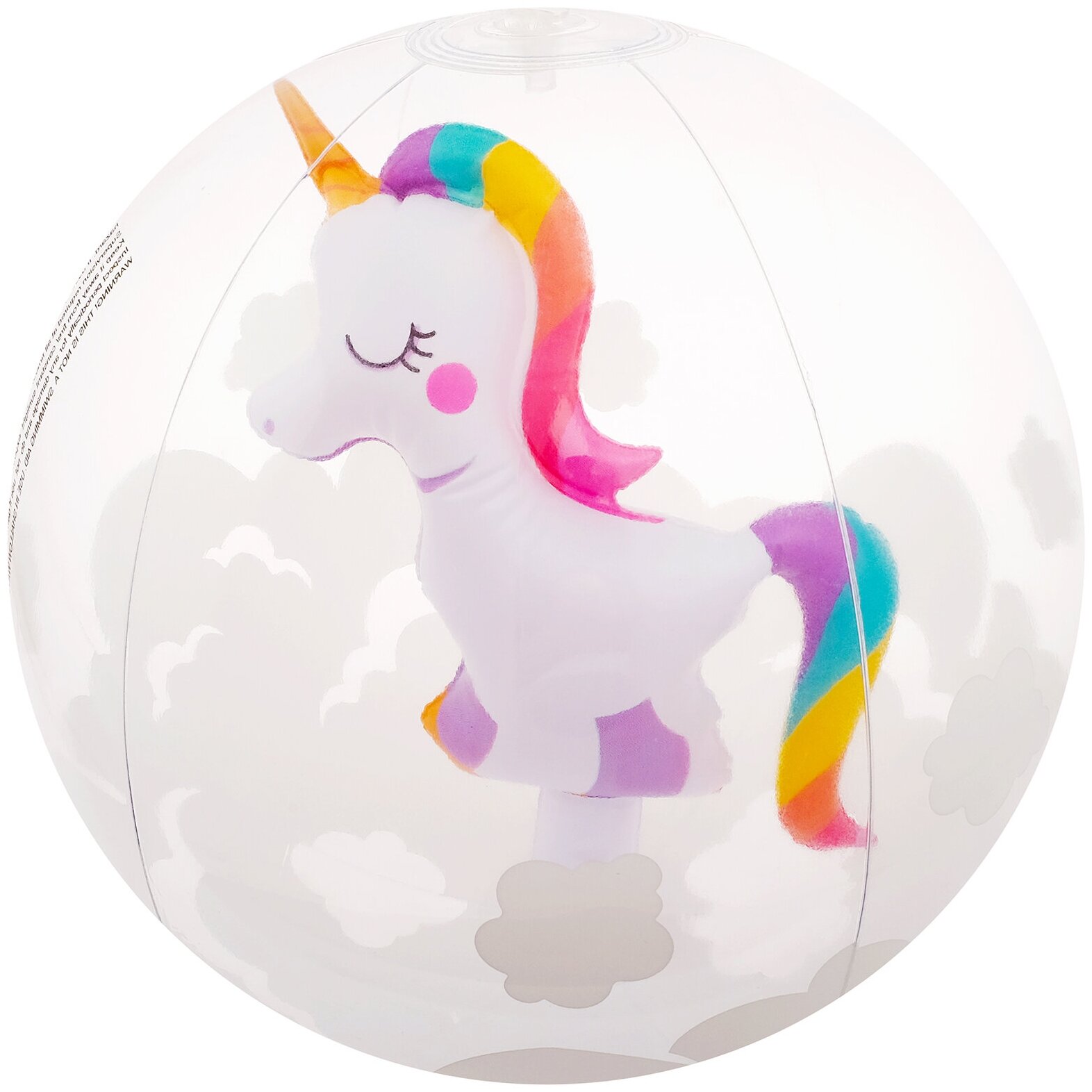 Мяч надувной «Единорог», диаметр 30 см, цвет белый
