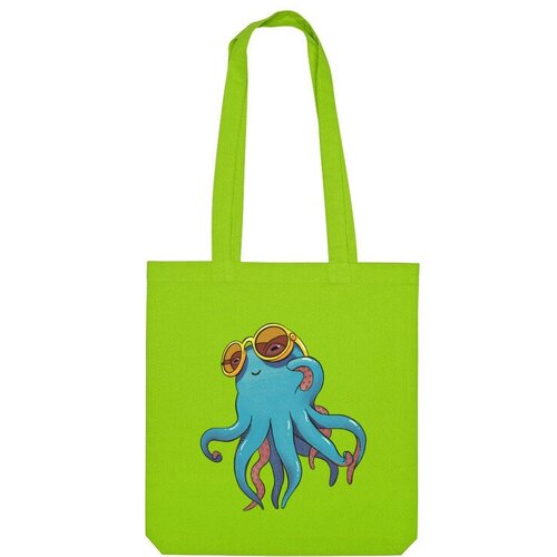 Сумка шоппер Us Basic, зеленый сумка летний осьминог в солнцезащитных очках зеленый