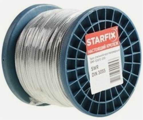Изображение товара Трос стальной, оцинк. М1 DIN 3055 (бухта 200 м) STARFIX (SMP-53671-200)