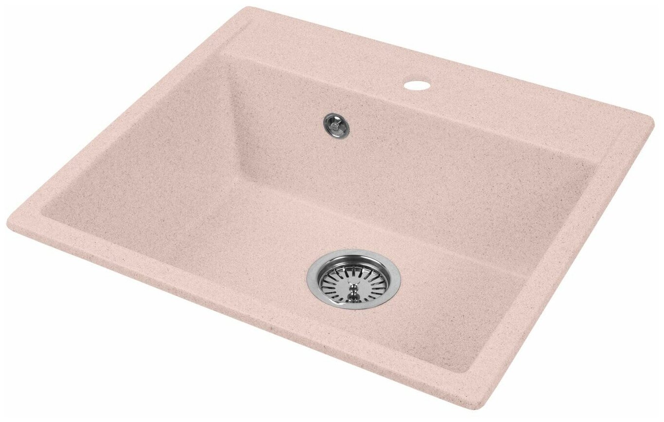 Мойка для кухни AquaGranitEx розовая M-56 прямоугольная/315 - фотография № 14