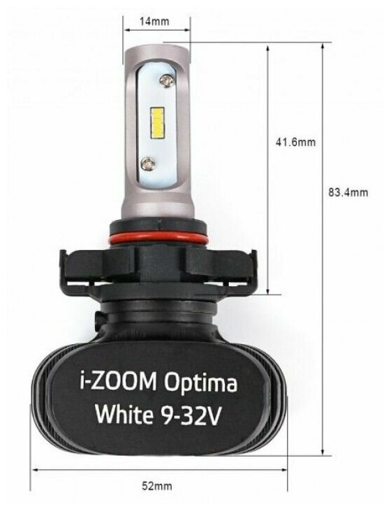 Светодиодные лампы PSX24W Optima LED i-ZOOM, Seoul-CSP, White, 9-32V, комплект - 2 лампы