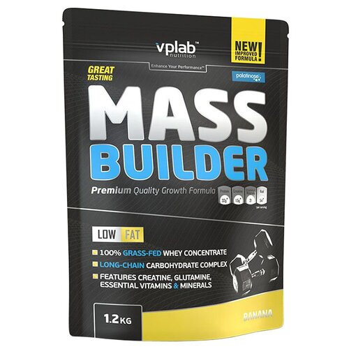 vplab mass builder mix 5шт банан 5шт ваниль по 100г Гейнер vplab Mass Builder, 1200 г, банан