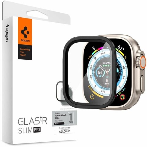 Защитное стекло Spigen Glas.tR Slim Pro Black для Apple Watch Ultra 49mm ( 1 шт )