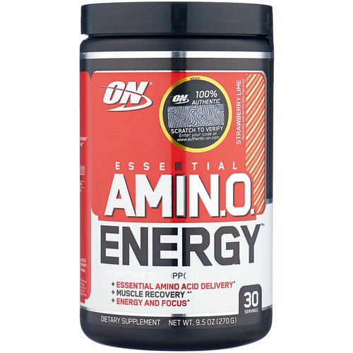 Аминокислотный комплекс Optimum Nutrition Essential Amino Energy, клубника-лайм, 270 гр.