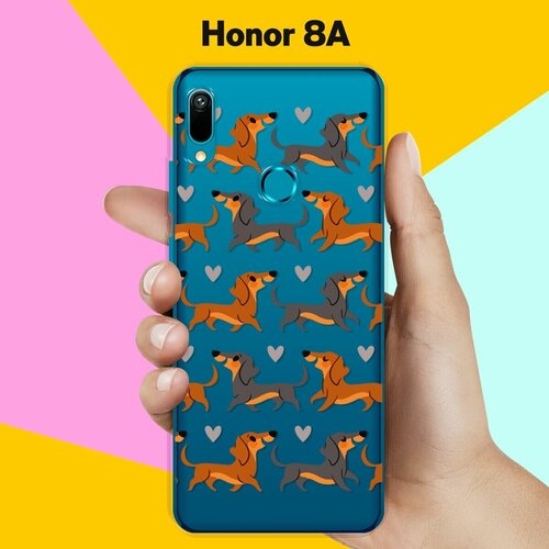 Силиконовый чехол на Honor 8A Узор из такс / для Хонор 8А силиконовый чехол узор из такс на honor 8x