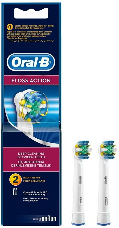 Oral-B Насадка ORAL-B EB25RB, для зубной щетки FlossAction, 2 шт