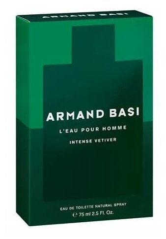 Мужская туалетная вода Armand Basi L eau Pour Homme Intense Vetiver, 75 мл