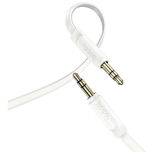 Аудио-кабель HOCO UPA16, AUX, 1 м, белый кабель aux 3 5 3 5 мм п п hoco upa16 2м желтый