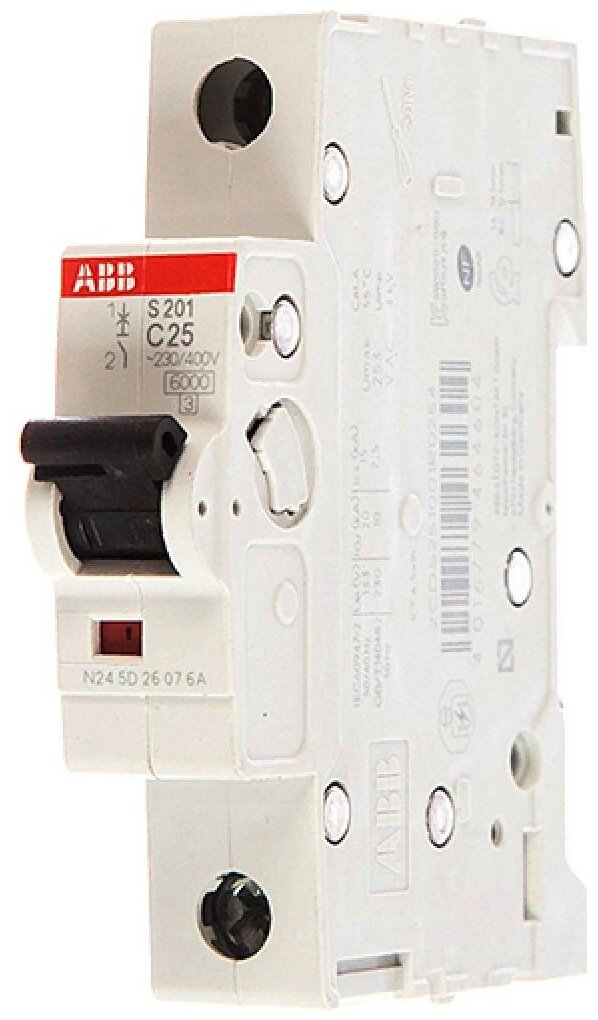 Автоматический выключатель ABB 1P S201 C25 (1шт) (арт. 2CDS251001R0254)
