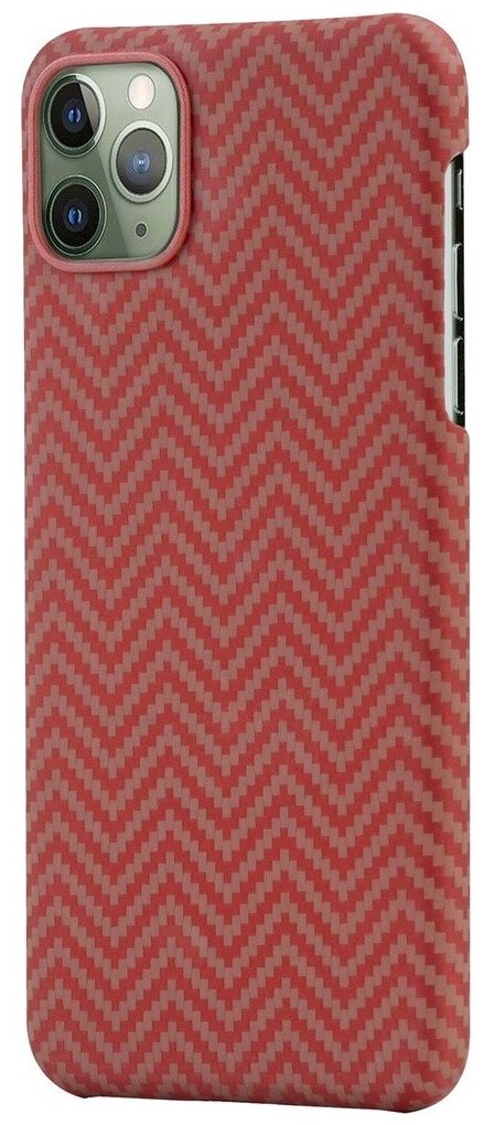 Чехол PITAKA MagEZ Case для iPhone 11 Pro красный карбон ёлочка Herringbone (KI1107)