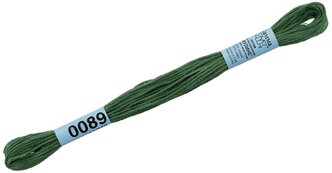 Мулине Gamma нитки для вышивания 0001-0206 8 м, 24 шт. 0089 серо-зеленый