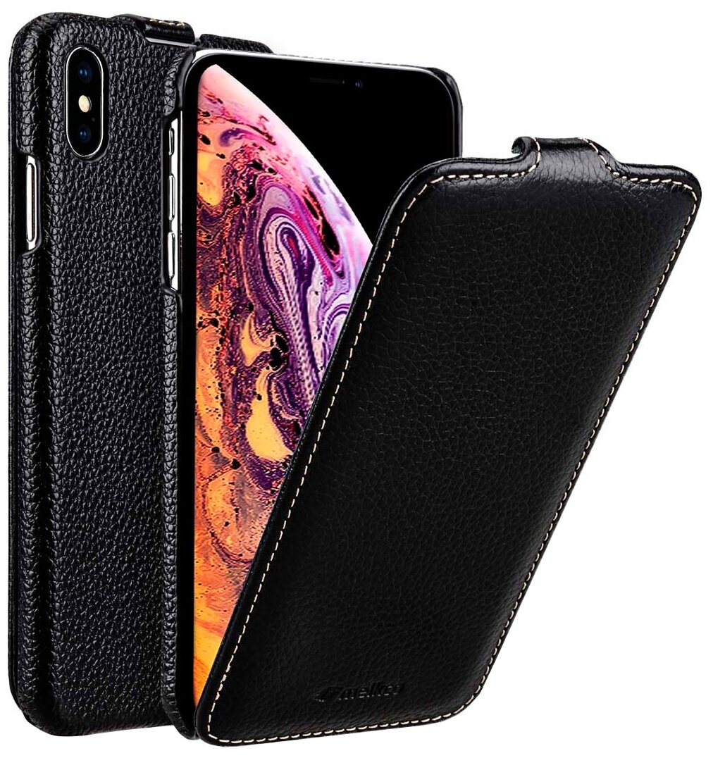 Кожаный чехол Melkco для Apple iPhone Xs Max 6.5" - Jacka Type - черный