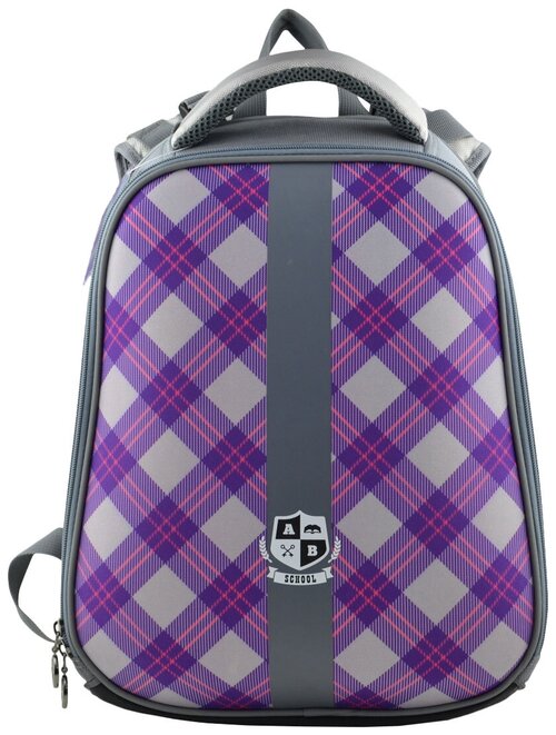 BG Рюкзак Junior School SBJ 2757, серый/фиолетовый