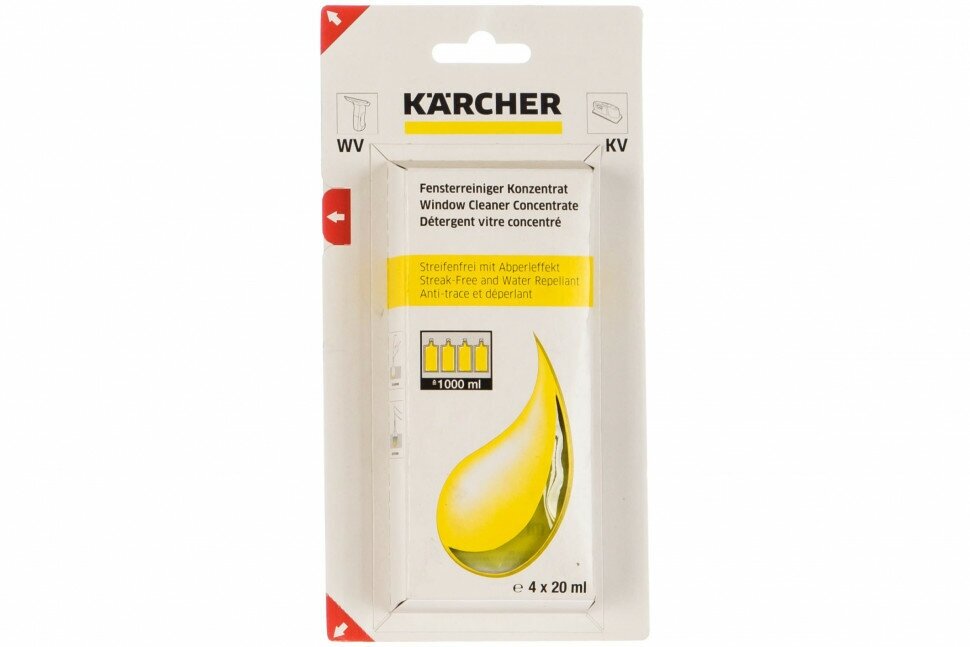 Концентрат средства для мойки окон Karcher RM 503 6.295-302.0, 4х20 мл - фотография № 4