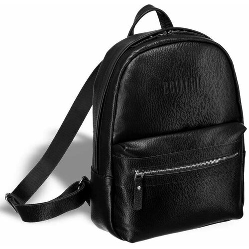 фото Рюкзак brialdi, натуральная кожа, текстиль, внутренний карман, черный
