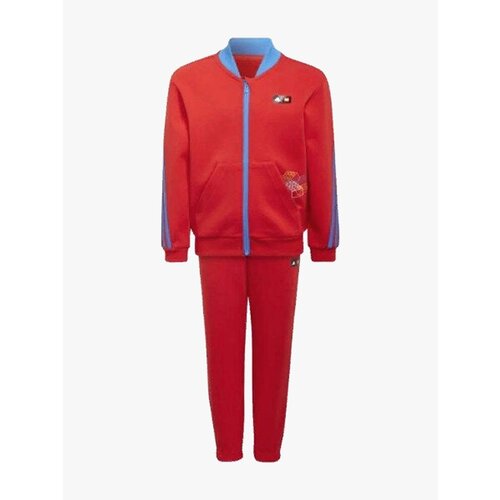 фото Костюм adidas для мальчиков, олимпийка и брюки, размер 110, красный, голубой