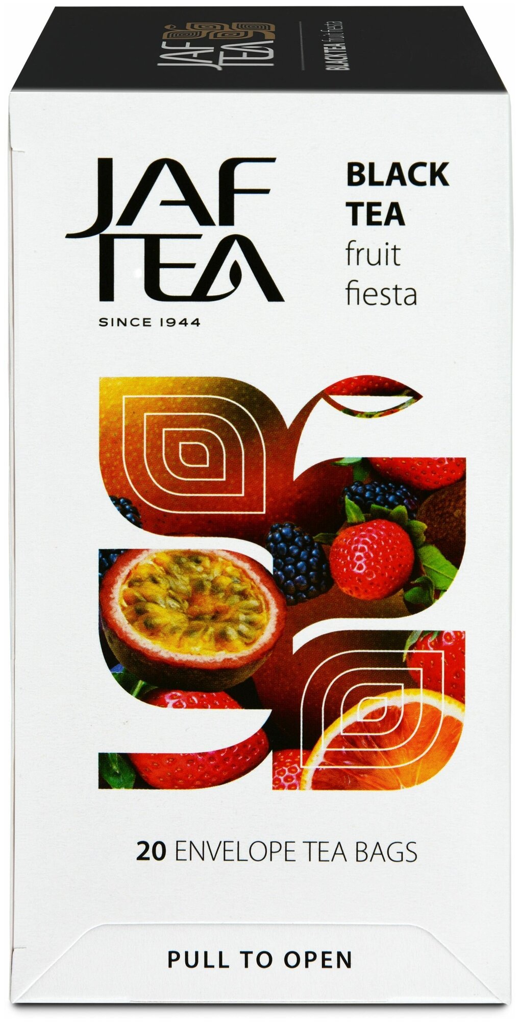 Чай чёрный JAF TEA Fruit Fiesta 20 пакетиков в конвертиках, Ассорти 5 видов