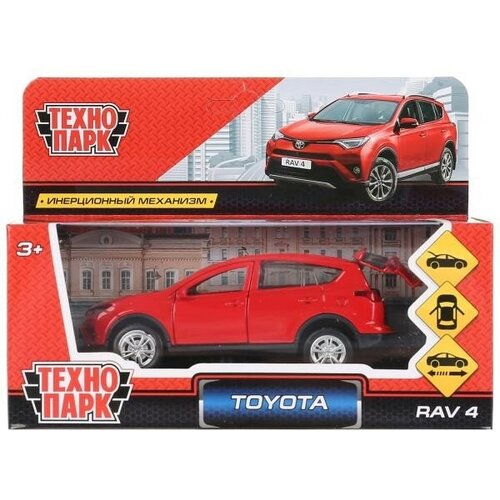 Машина металл TOYOTA RAV4,12см, открыв. двери, инерц, красный RAV4-RD